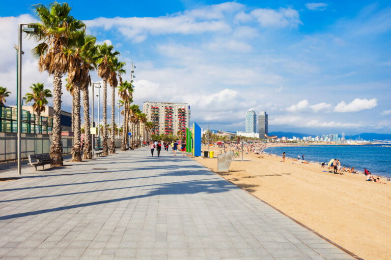 Strandpromenaden ved Barceloneta i Barcelona